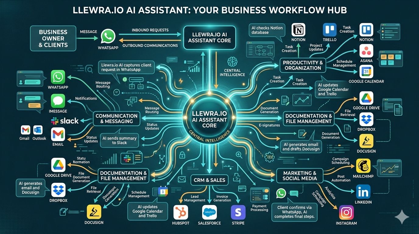 Llewra.io AI Assistant: Your Business Workflow Hub